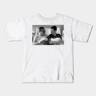 Pete Buttigieg and Chasten Glezman Buttigieg with the Buttitwins Photo Kids T-Shirt